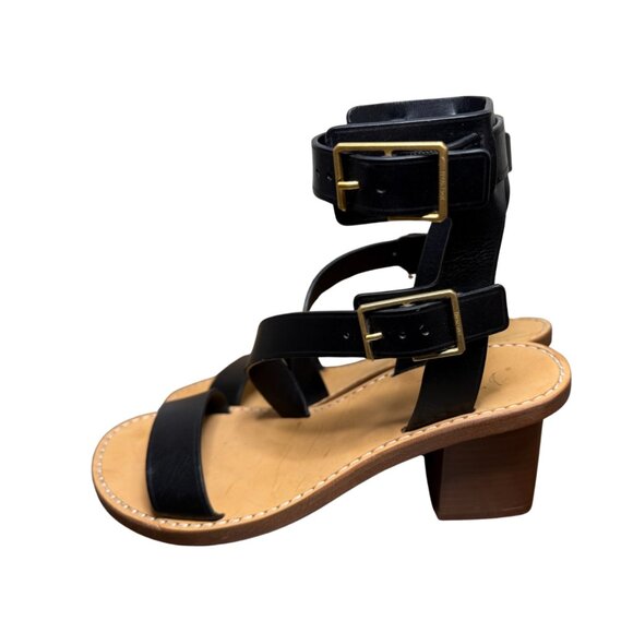Zadig & Voltaire Cecilia Caprese Sandals Leather Black New in Box - Picture 5 of 11